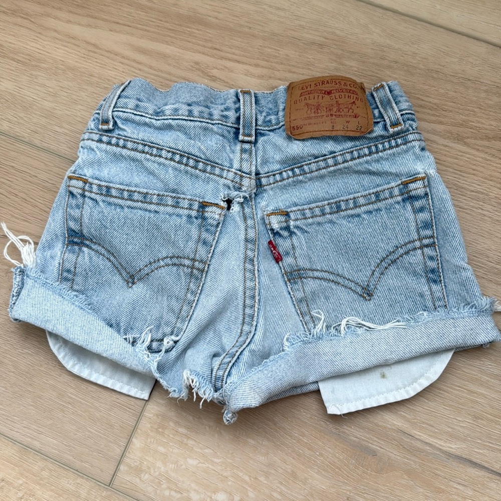 Vtg Levis Kids Denim Cutoff Shorts 8